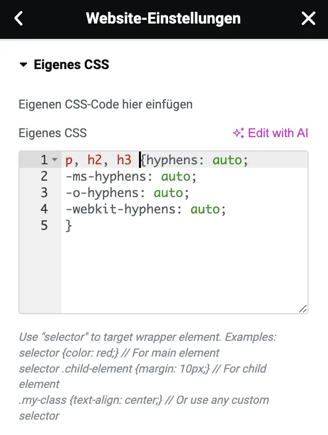 Eigenes CSS