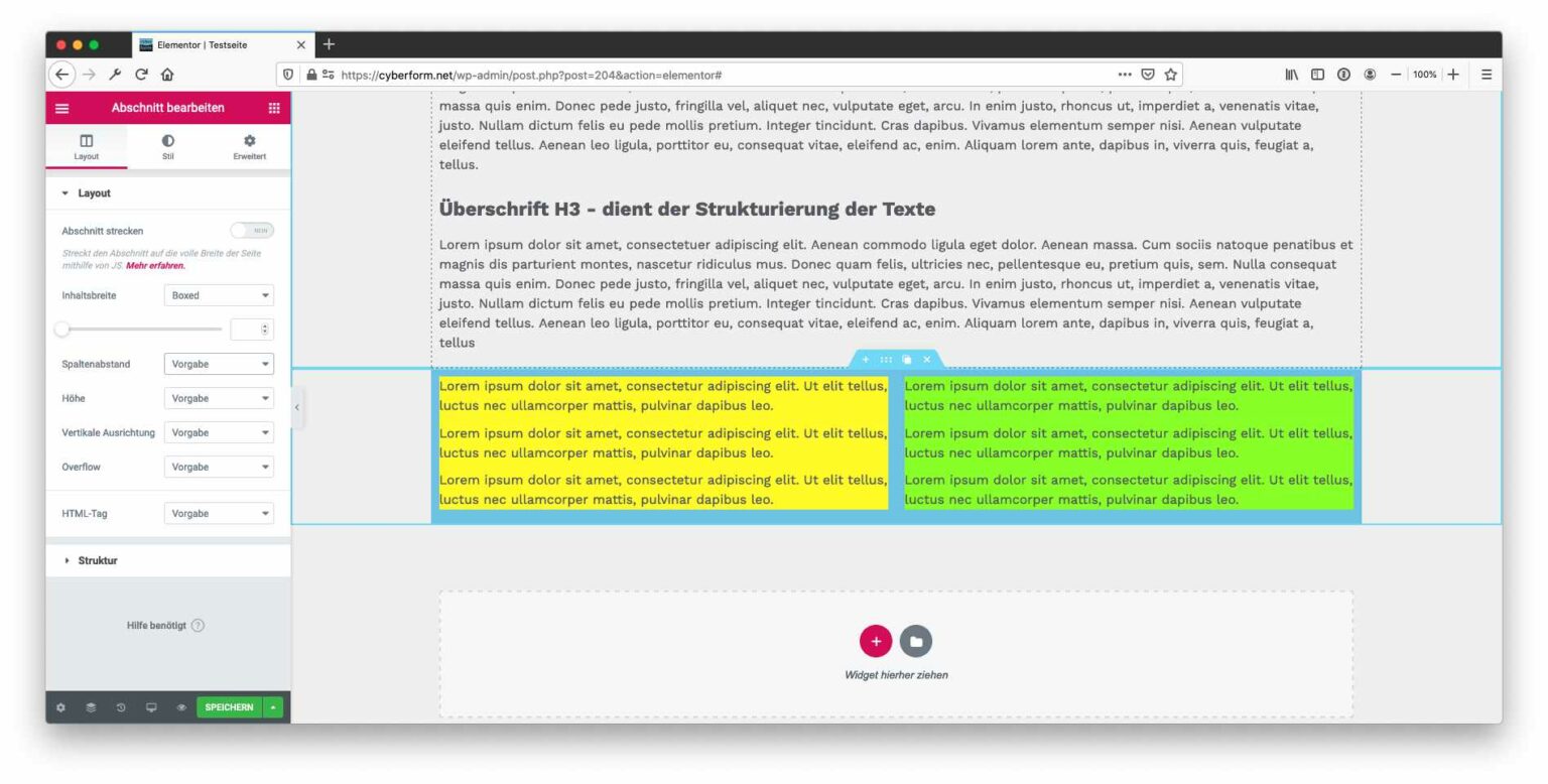 Responsive Design - Layout mit Elementor gestalten