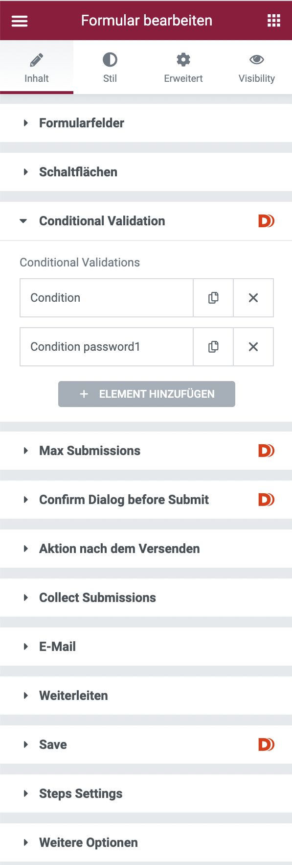 Conditional Validation