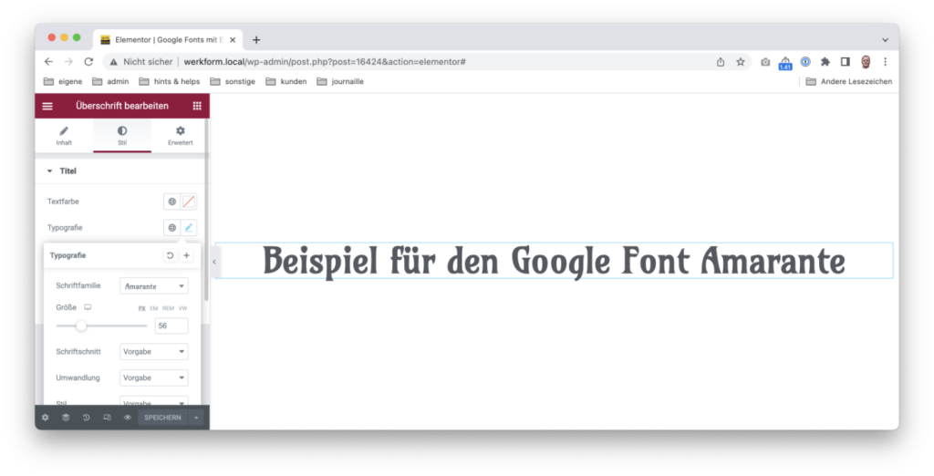 Google Font Amarante
