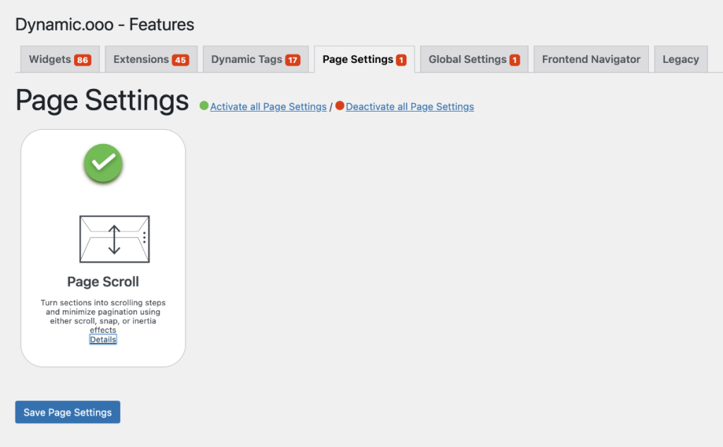 Page Scroll Dynamic Content