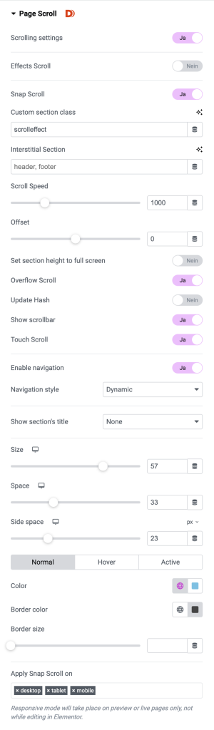 Snap Scroll Panel
