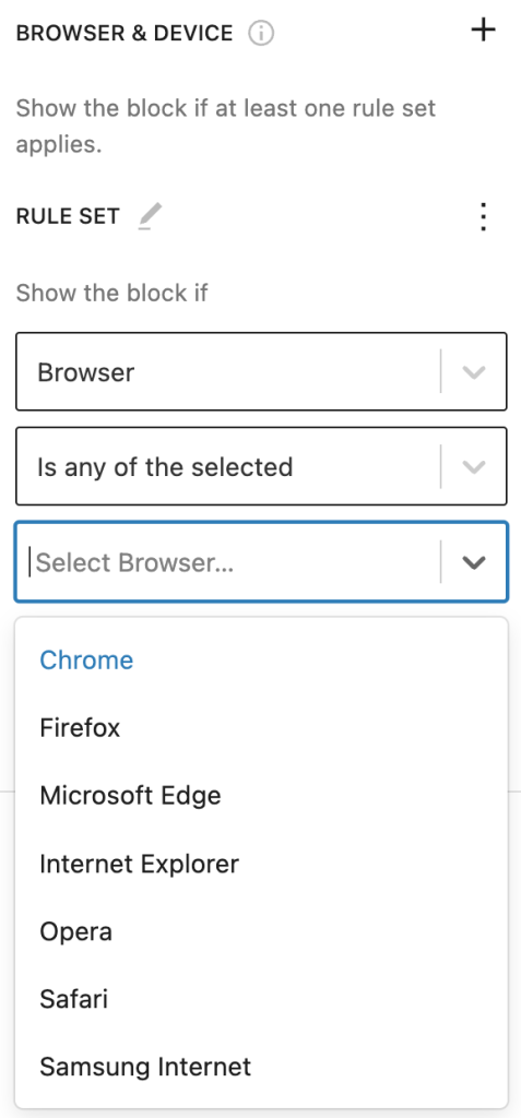 Block Visibility Browser and Device