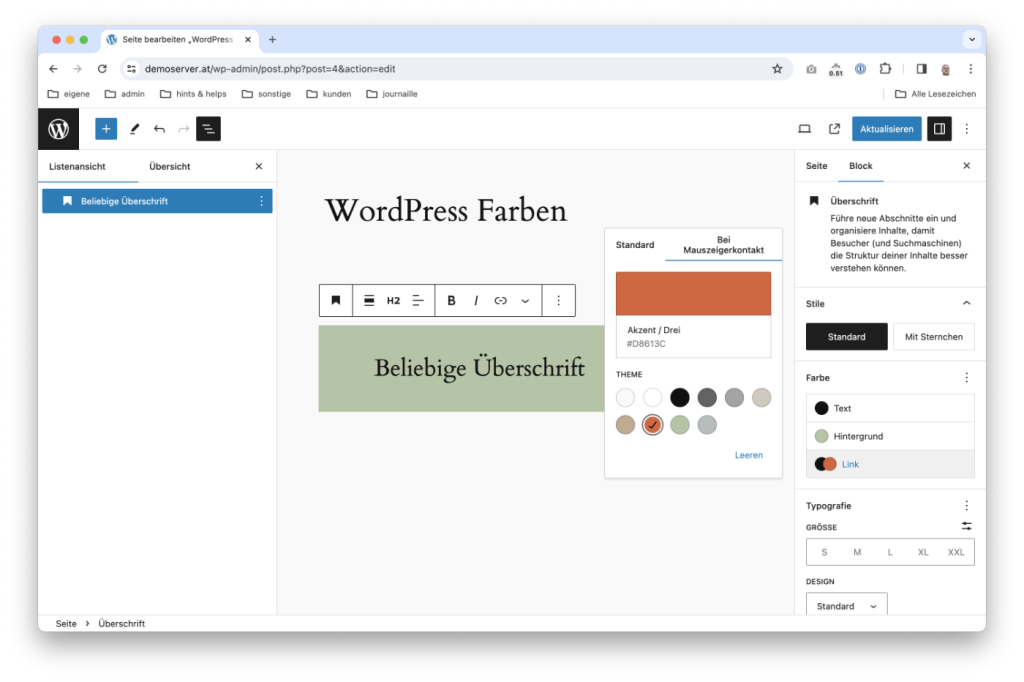 WordPres Link Hover