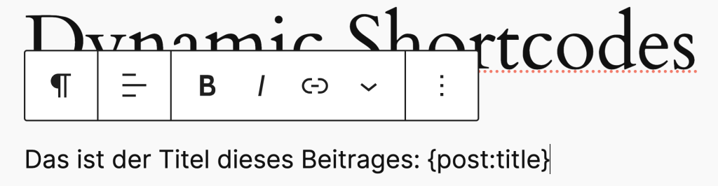 Backend Dyanmic Shortcodes