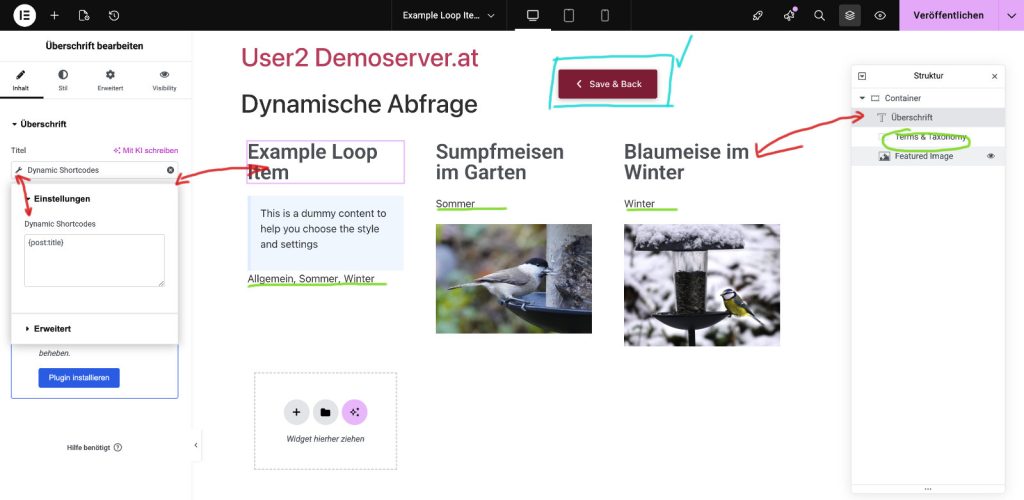 Quick Edit des Loop Templates in Dynamic Posts