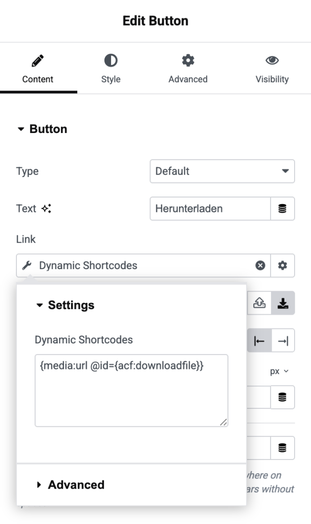 Dynamic Button Download