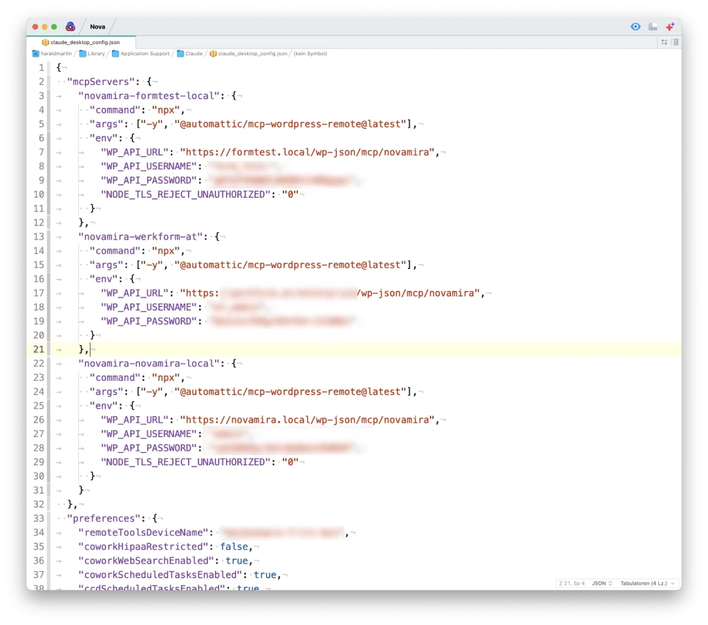 Beispiel einer json-Config
