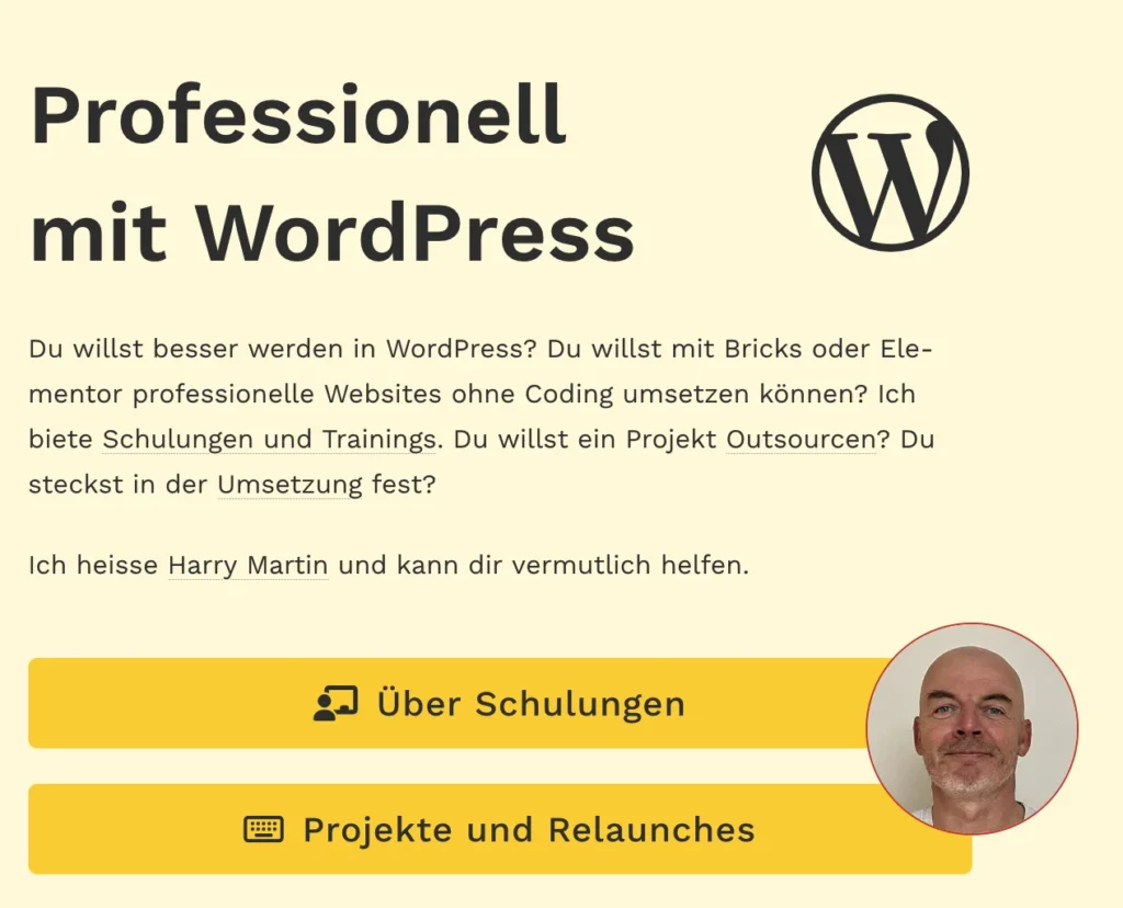 Beispiel für die Anwendung von drei Icons in einer Section