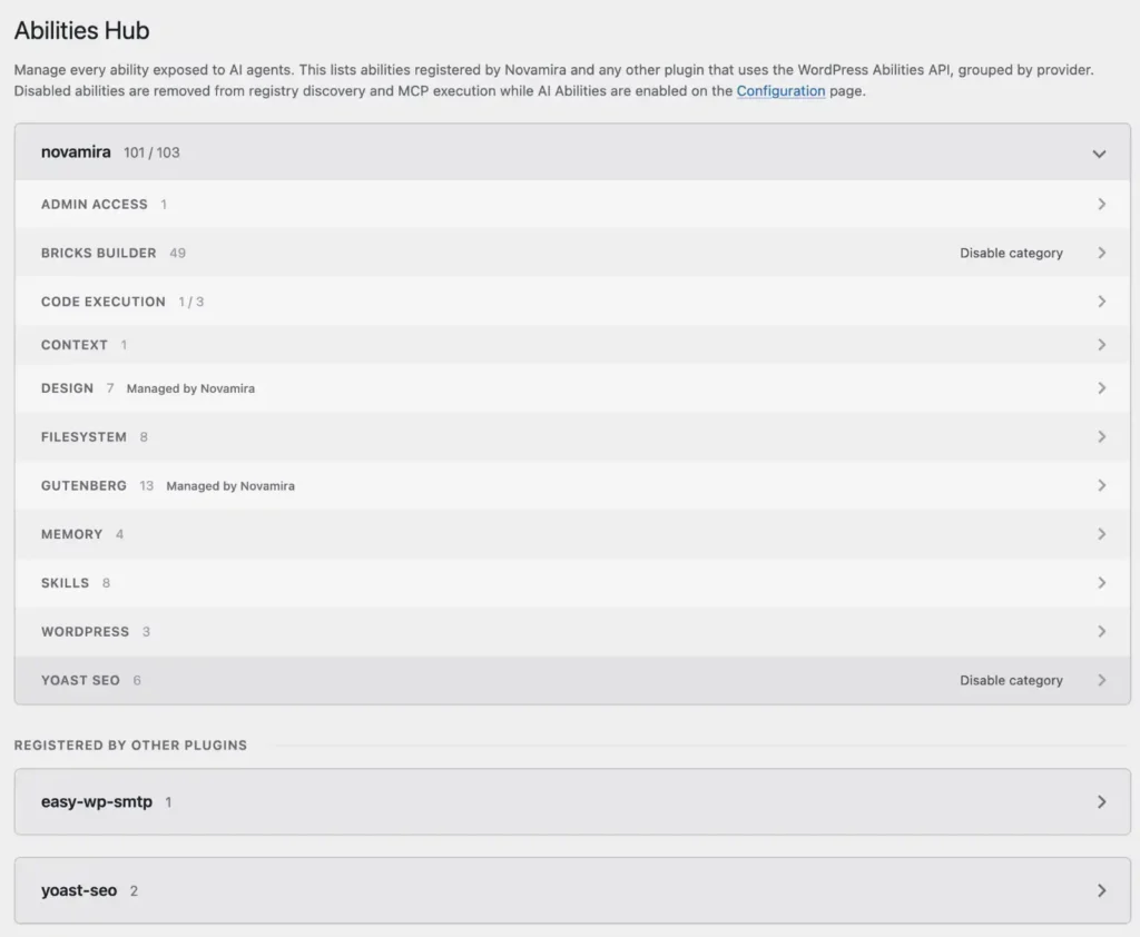 Novamira Abilities Beispiele