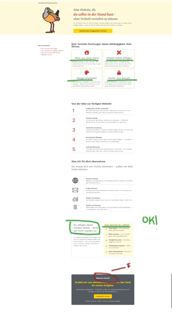 Screenshot Korrektur h-Struktur