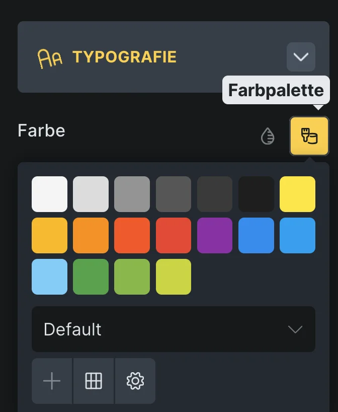 Bricks Farbpalette Auswahl