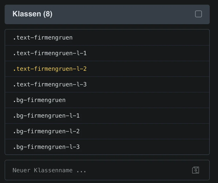 Hilfsklassenliste