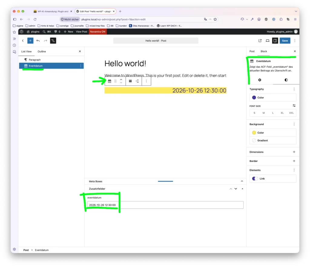 Eigenes Plugin Backend